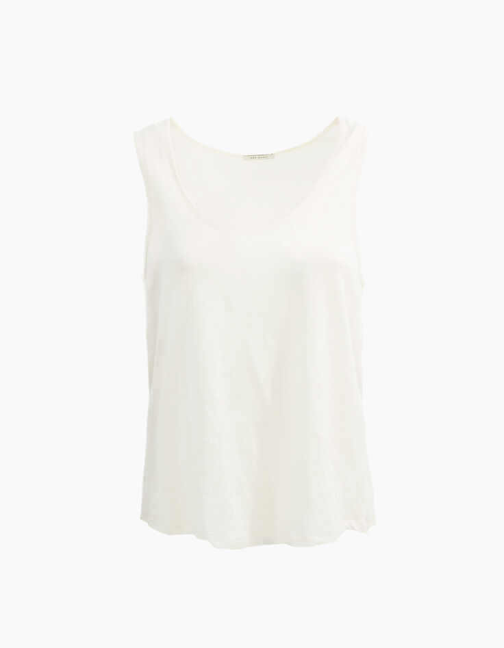 Women’s off-white linen vest top-1 Women’s off-white linen vest top-1