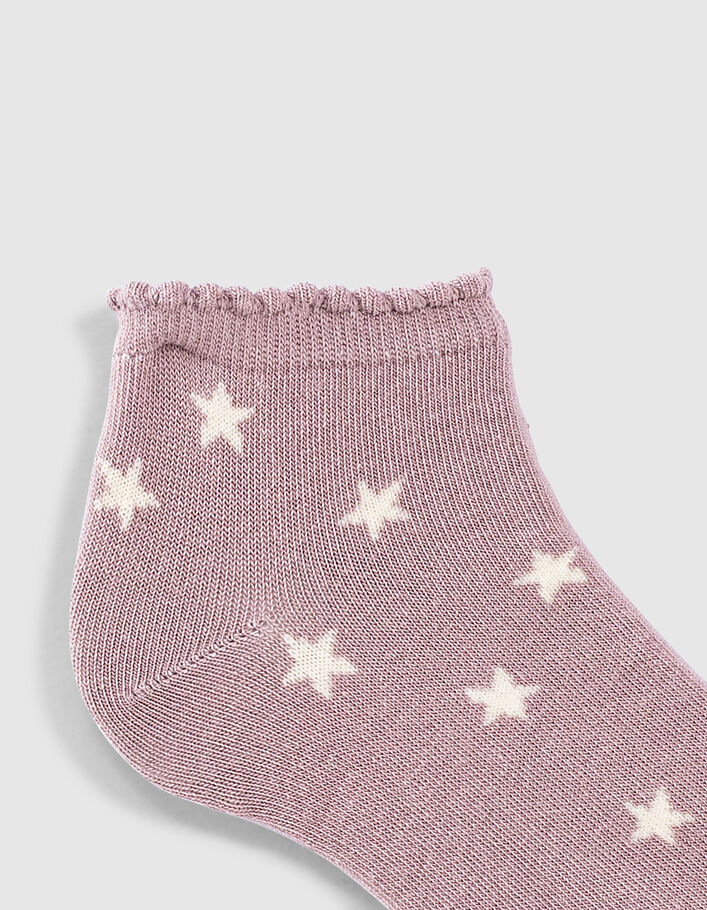 Girls’ violet socks with stars and flowers - IKKS