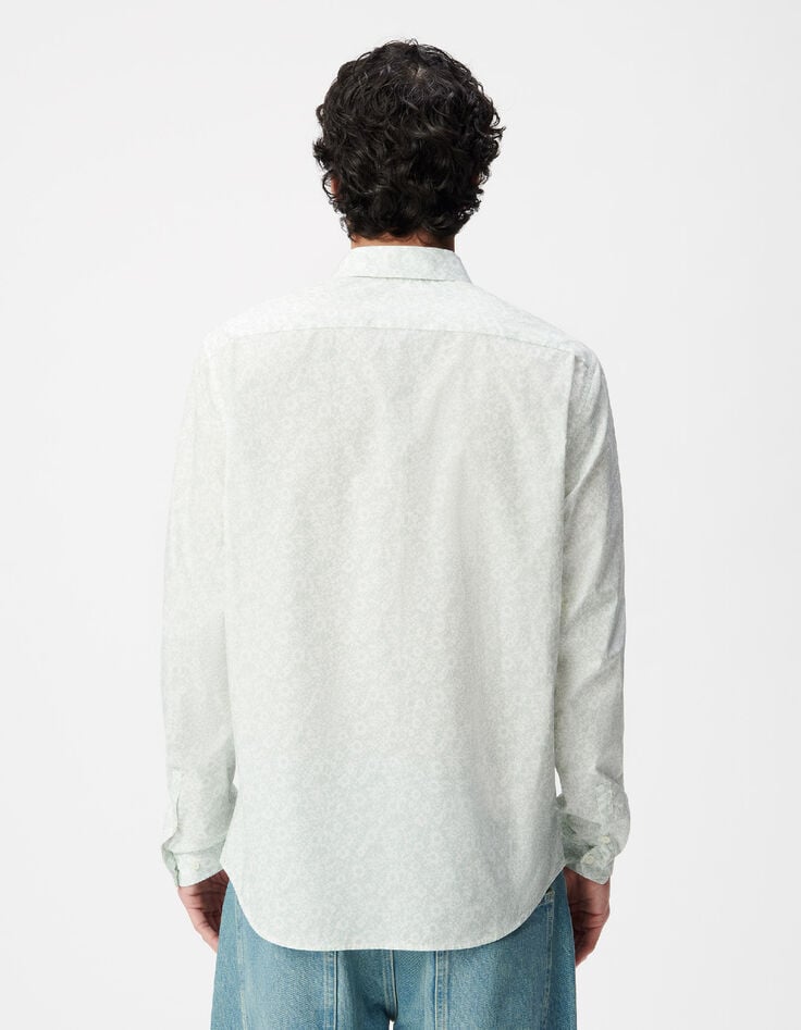 Slim getailleerd groen overhemd Liberty stof motief bloemen Heren-3