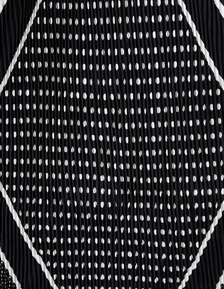 Chèche losange noir plissé imprimé pois fille-3 Chèche losange noir plissé imprimé pois fille-3