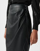 Black wrap pencil skirt Women-4