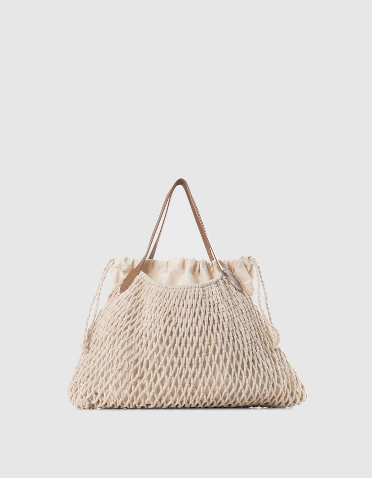 Tote bag blanco roto punto malla forro-1 Tote bag blanco roto punto malla forro-1