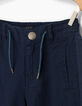 Bermudas cargo índigo de algodón lino niño -4
