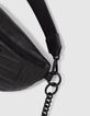 Damen-Bauchtasche THE 1. schwarzes Leder mit Steppn&auml;hten-5