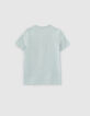 Boys’ aqua green camouflage lion image T-shirt-2