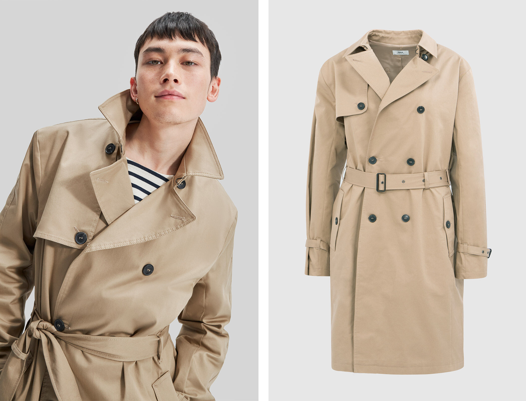 Unisex beige Gender Free trench coat