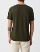 T-shirt kaki col rond en coton modal Homme-3