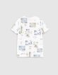 Gebroken wit T-shirt bio met stadsfoto&rsquo;s jongens -3