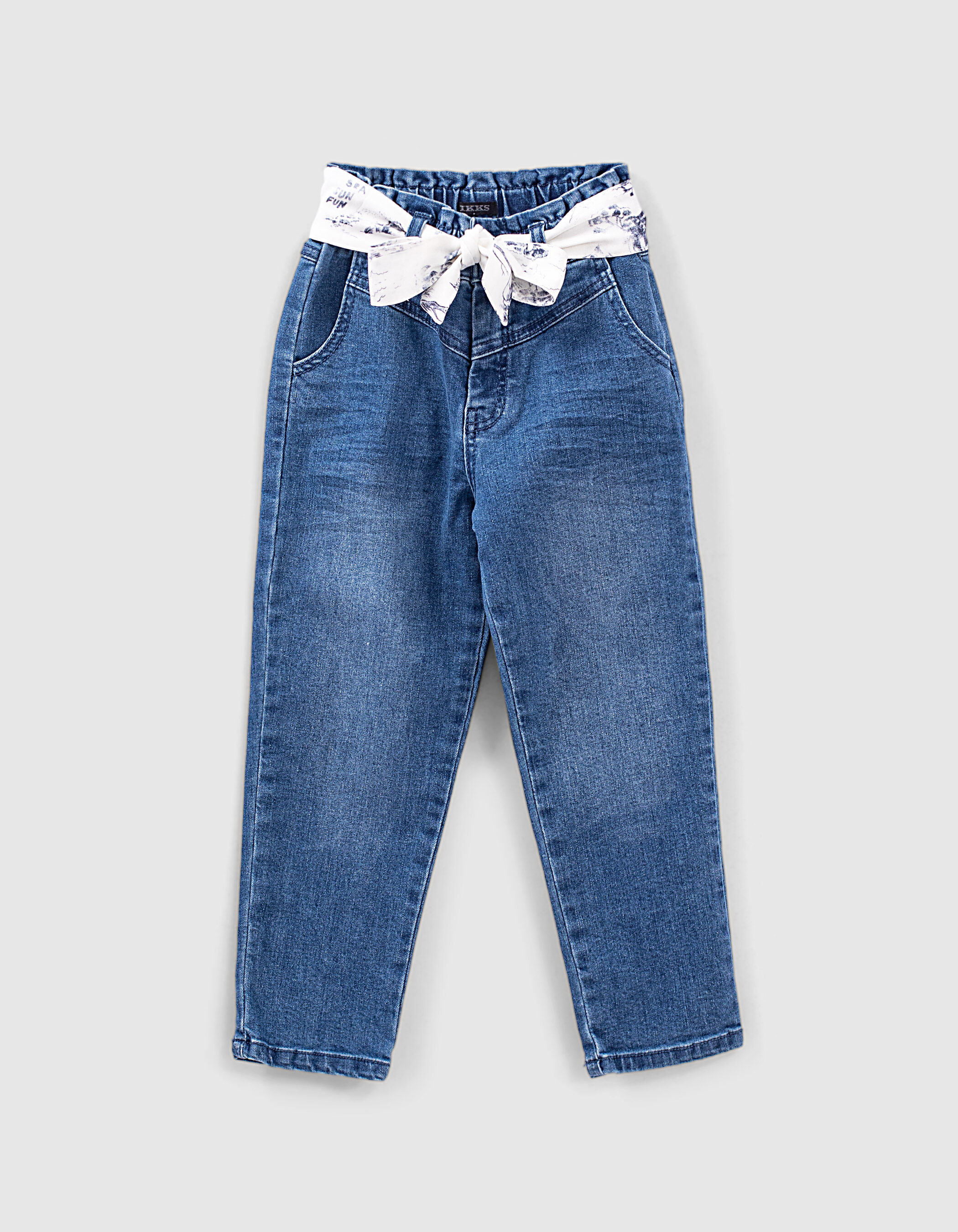 Girls' stone blue organic jeans with 