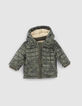Baby boys’ khaki camouflage print fur-lined padded jacket-2