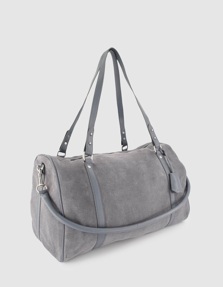 Blaugraue Bowlingtasche aus Wildleder Gr&ouml;&szlig;e L-2