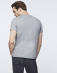 Grau meliertes Herren-T-Shirt Rock&Free mit Laser-3