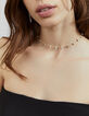 Collier ras du cou maille dor&eacute;e perles &eacute;crues Femme-3