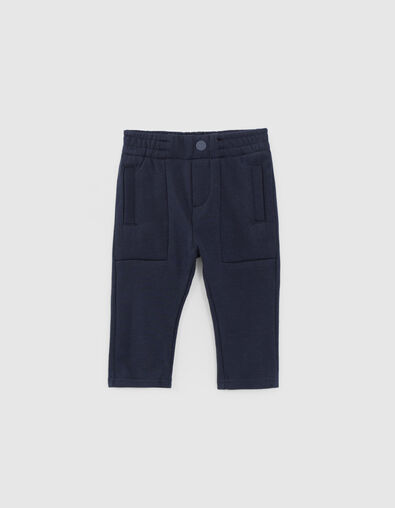 Marineblaue Babyjungen-Jerseyhose mit Eingrifftaschen - IKKS
