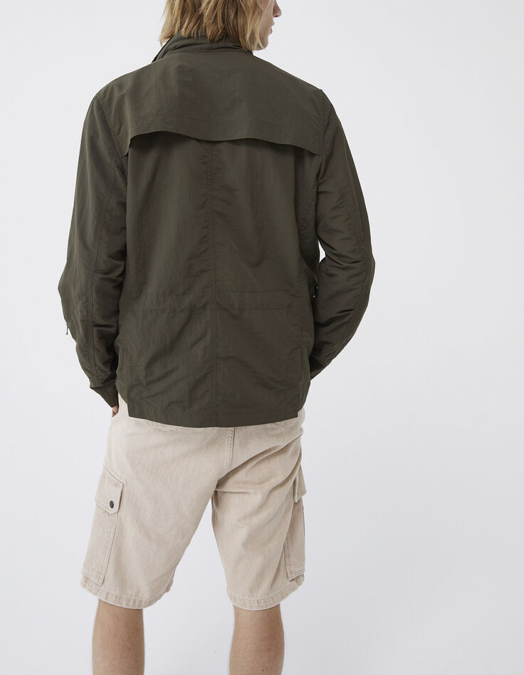 Veste saharienne kaki en nylon Homme-3