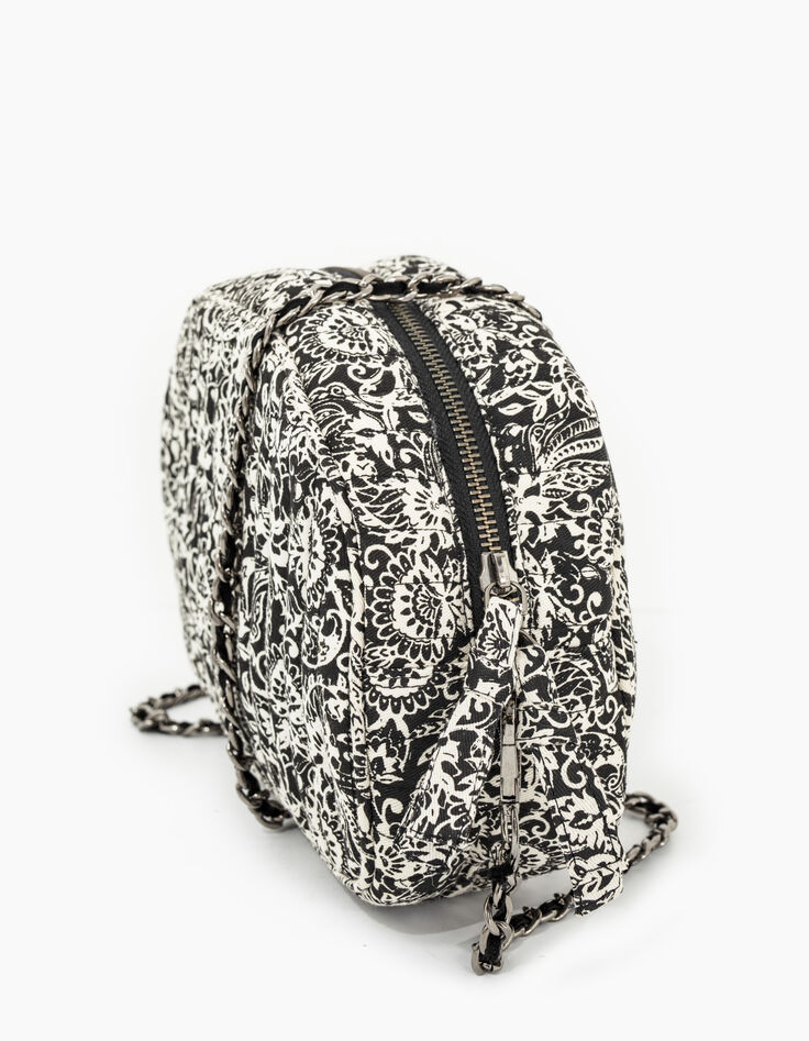 I.Code black Paisley print quilted bag-3