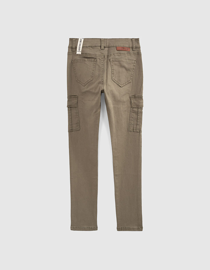 Pantalón cargo caqui de talle alto niña-4