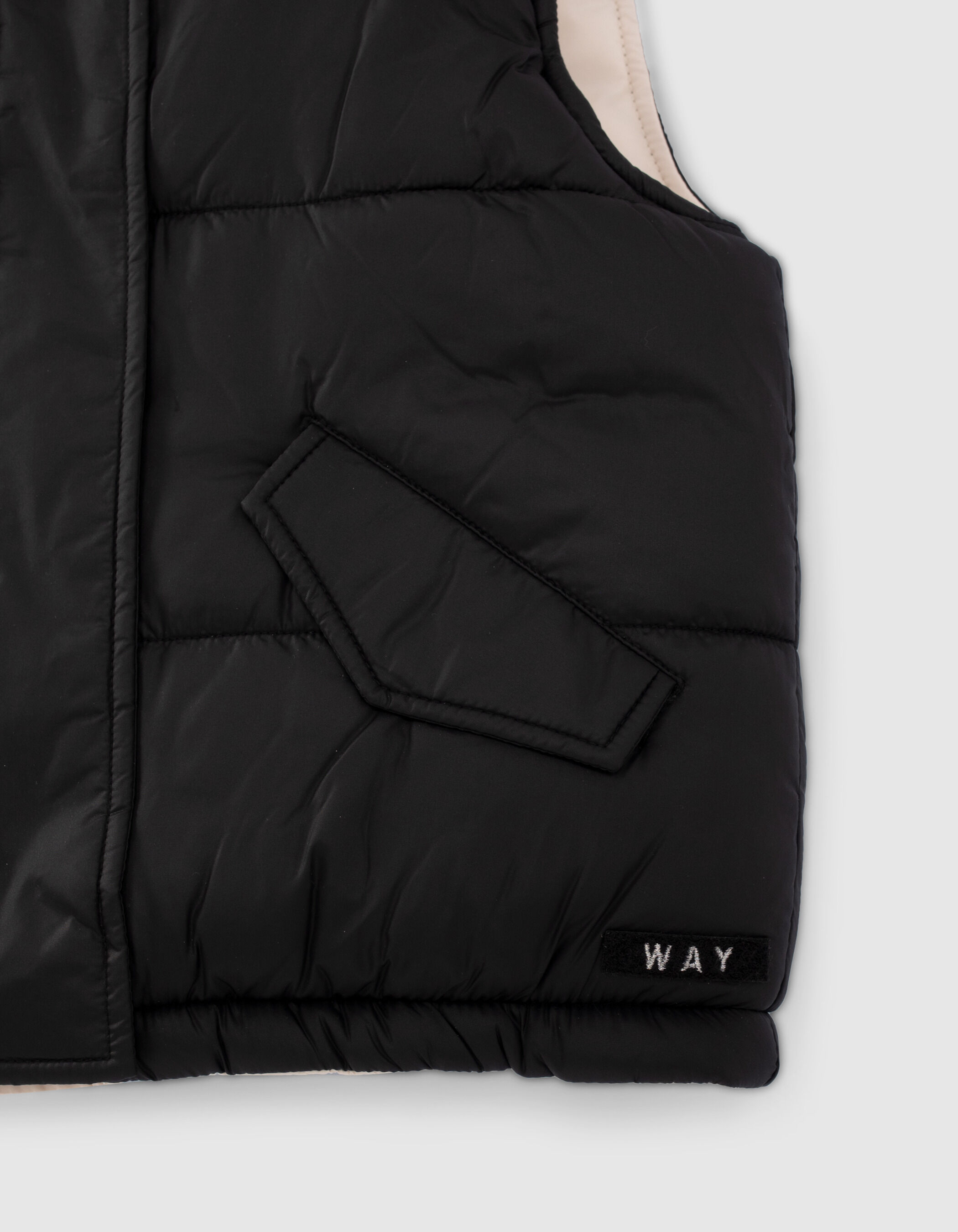 Girls black ivory reversible bodywarmer
