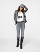 Camiseta pico blanco roto algodón modal visual Bowie mujer-6
