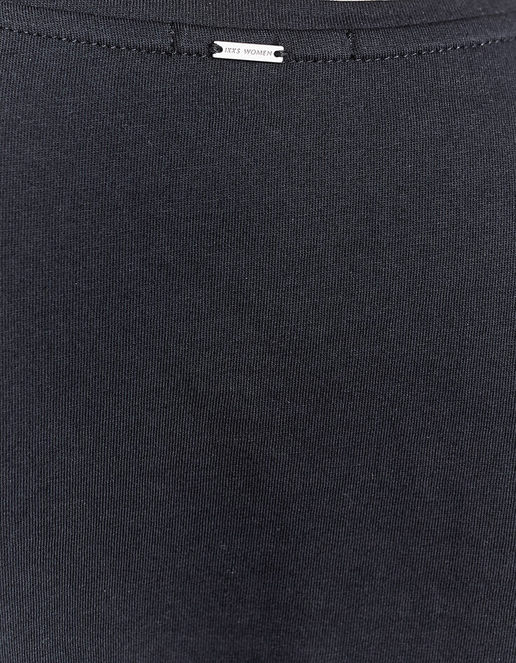 Camiseta negro rock floral mujer-5