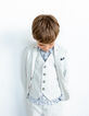 Chaleco traje beige rayas niño-2