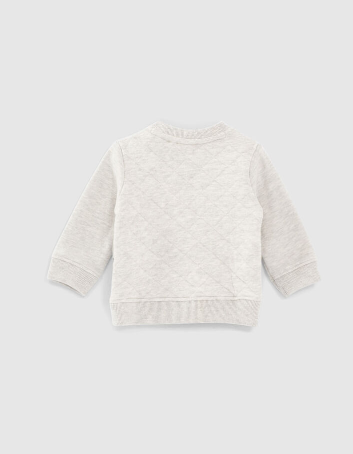 Baby boys’ light mastic marl sweatshirt with quilted back  - IKKS