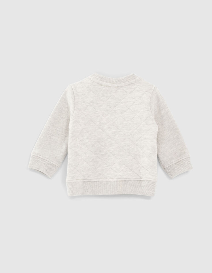 Sweater in lichtmastiek doorstikte rug babyjongens -3 Sweater in lichtmastiek doorstikte rug babyjongens -3