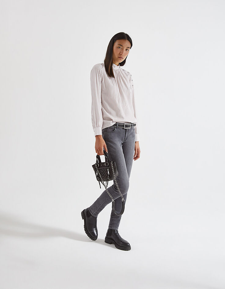 Grijze low waist slim jeans sculpt up-coupe dames-6