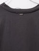 Camiseta gris algodón oversize mensaje niña-5