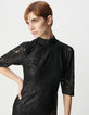 Dames midi-jurk van zwart gecoat kant-4