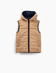 Doudoune réversible navy et beige sans manches garçon -1