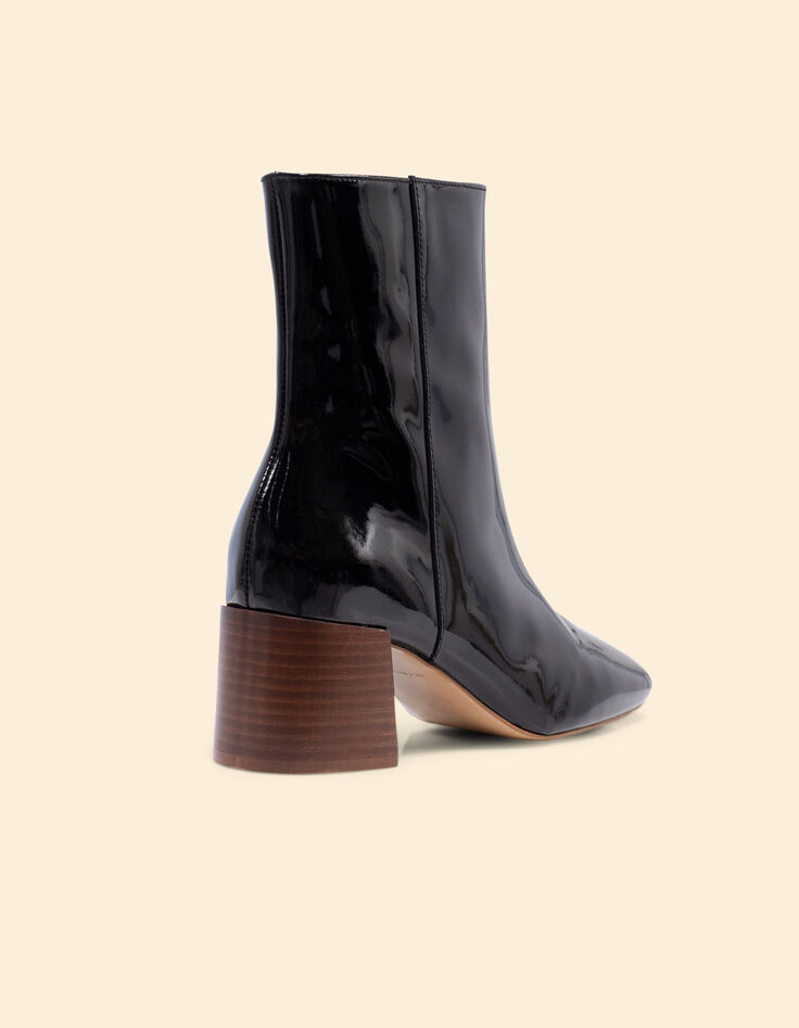 Boots &agrave; talon noires cuir verni I.Code-5