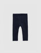 Baby girls' black and navy reversible leggings-4 Baby girls' black and navy reversible leggings-4