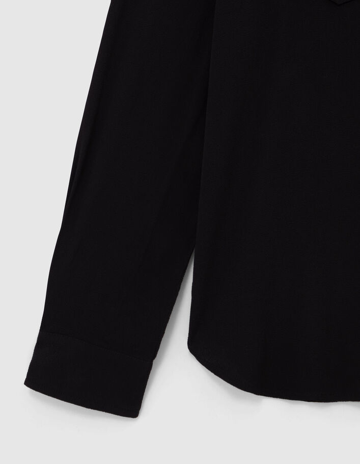 Women’s black LENZING™ ECOVERO™ rock leopard detail shirt - IKKS