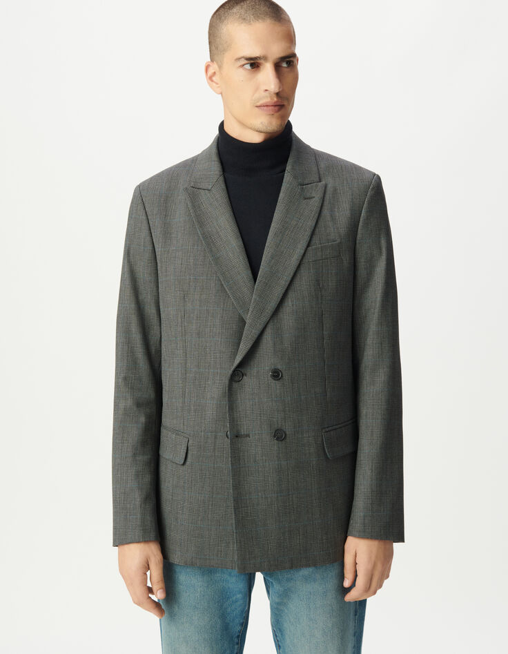 Grijze blazer ruitmotief Heren-2 Grijze blazer ruitmotief Heren-2