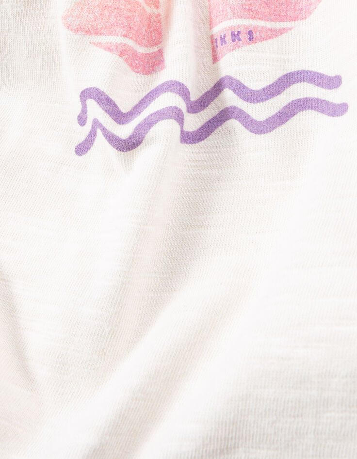 Weißes Mädchen-T-Shirt aus Biobaumwolle mit Peace and Love-6