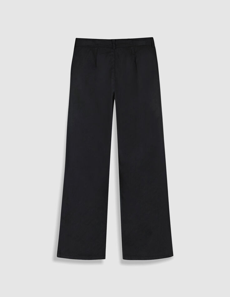 Zwarte broek met wijde pijpen voor meisjes-5