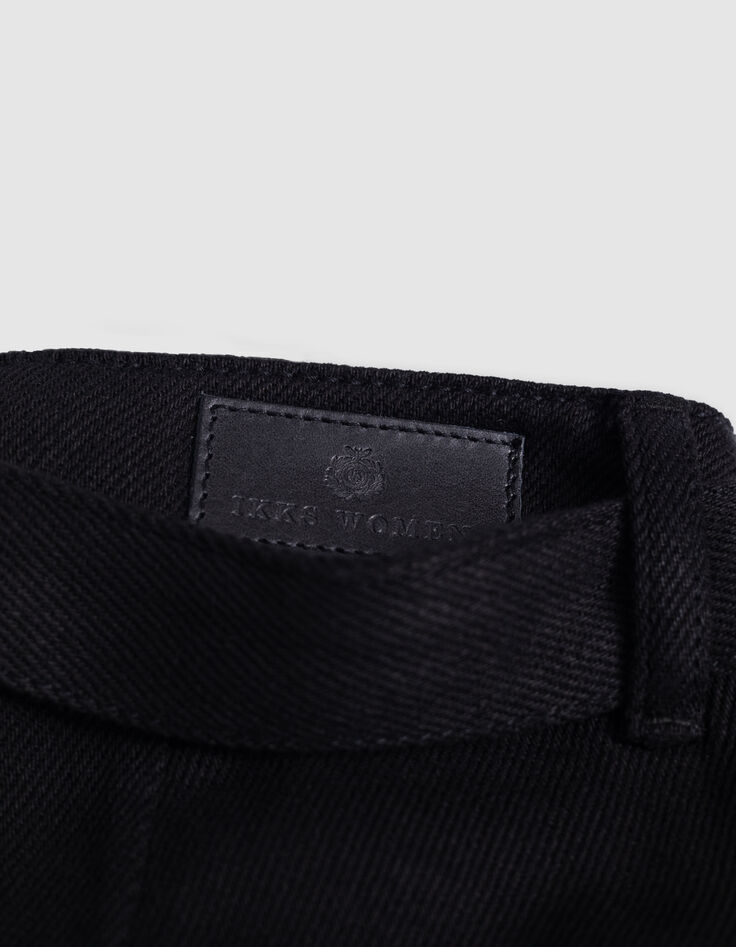 Belted black baggy jeans in Lyocell® Women-7 Belted black baggy jeans in Lyocell® Women-7