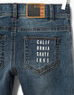 Boys’ light blue patched embroidered slim jeans -6
