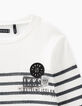 Tee-shirt marinière blanc cassé Extreme Iceland garçon -3