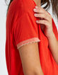 I.Code poppy T-shirt with scallop trim-2
