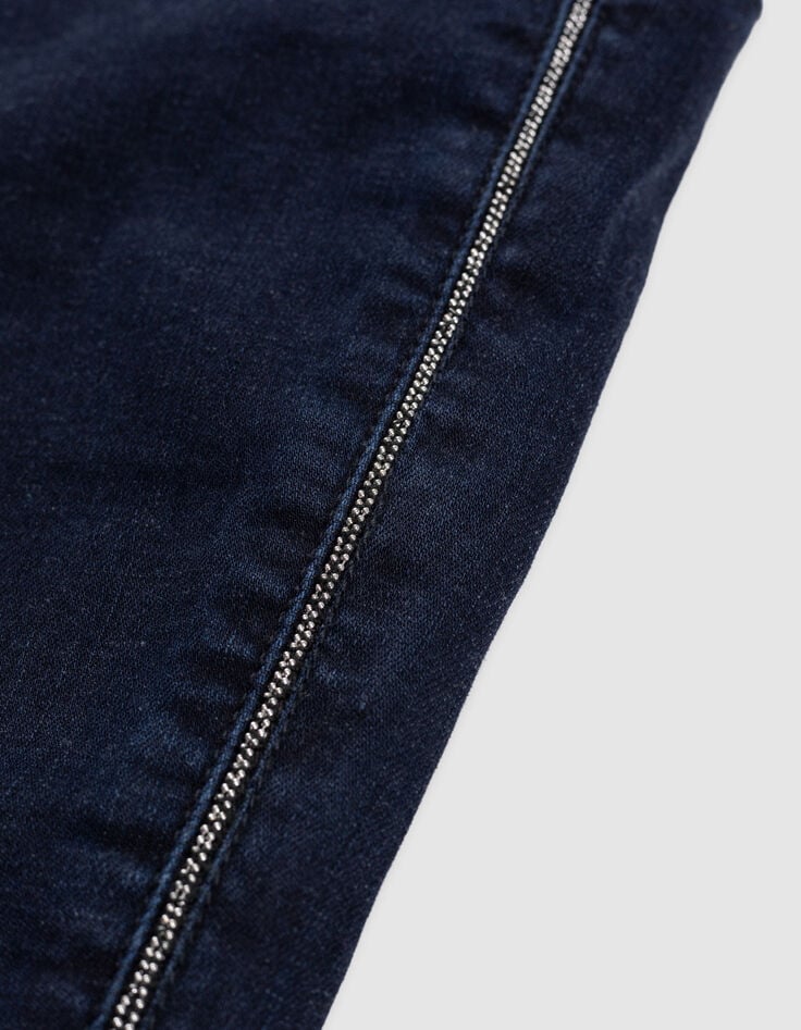 Dames slim blue black chain back jeans-5