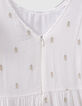 Robe longue blanc cassé brodé fils lurex fille-6