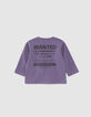 Violettes Babyjungen-T-Shirt, Biobaumwolle, rockiger Print-3