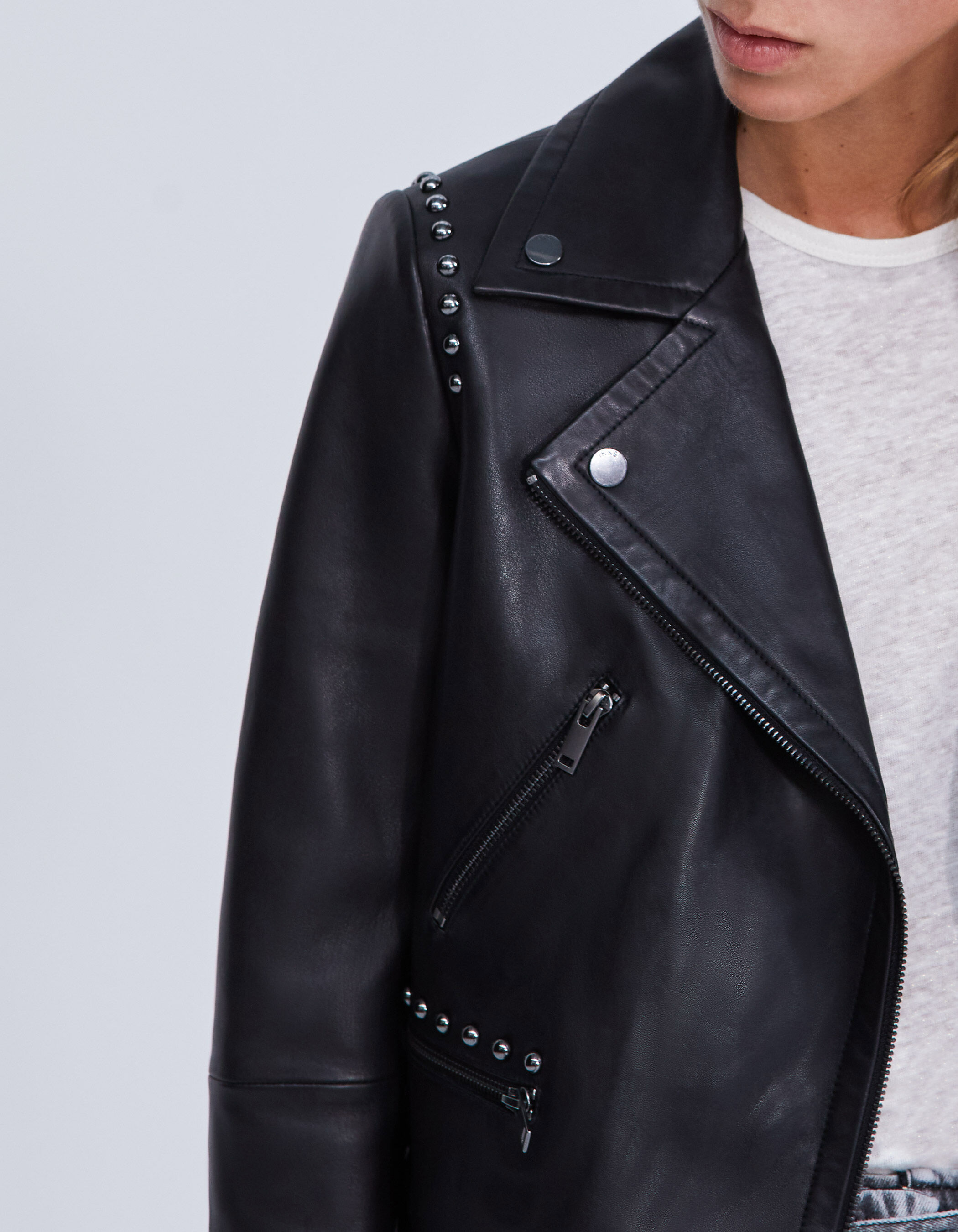 Ikks veste en clearance cuir femme