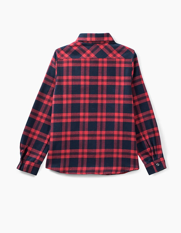 Boys’ navy and red checked shirt - IKKS