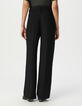 Pantalón traje ancho negro tiro alto mujer-3