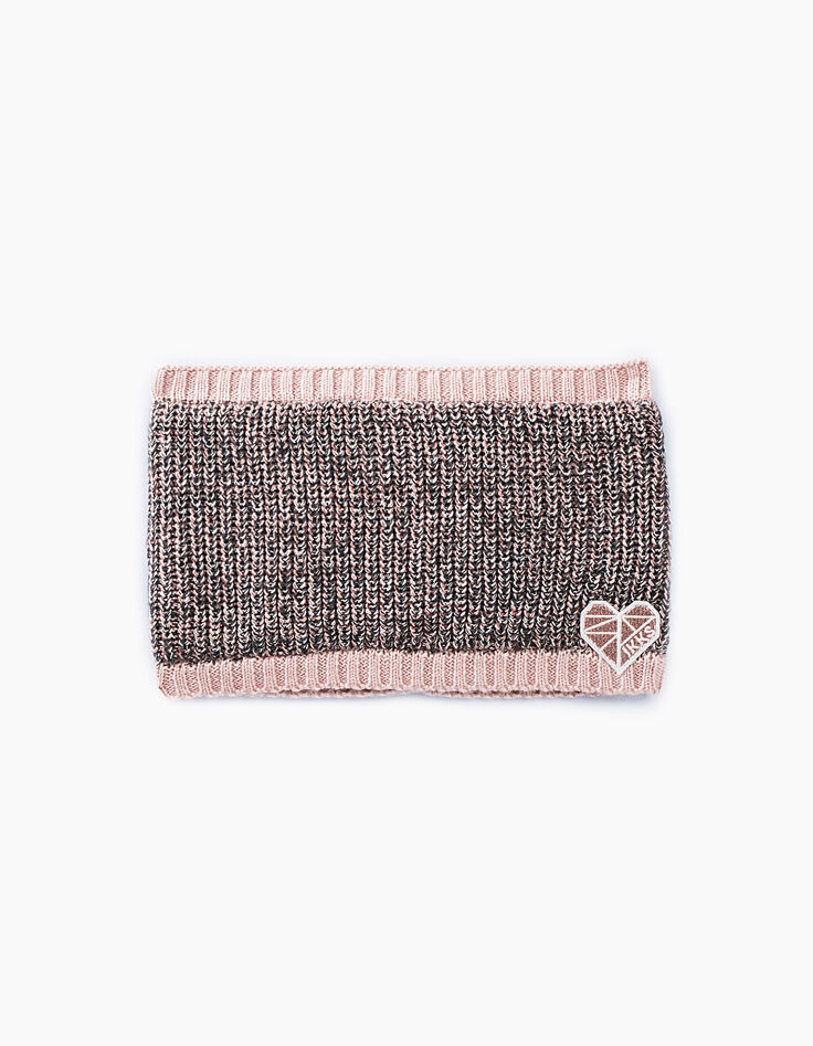 Snood rose moyen tricot bébé fille -1 Snood rose moyen tricot bébé fille -1