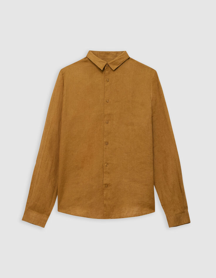 Men’s saffron linen SLIM shirt-4 Men’s saffron linen SLIM shirt-4