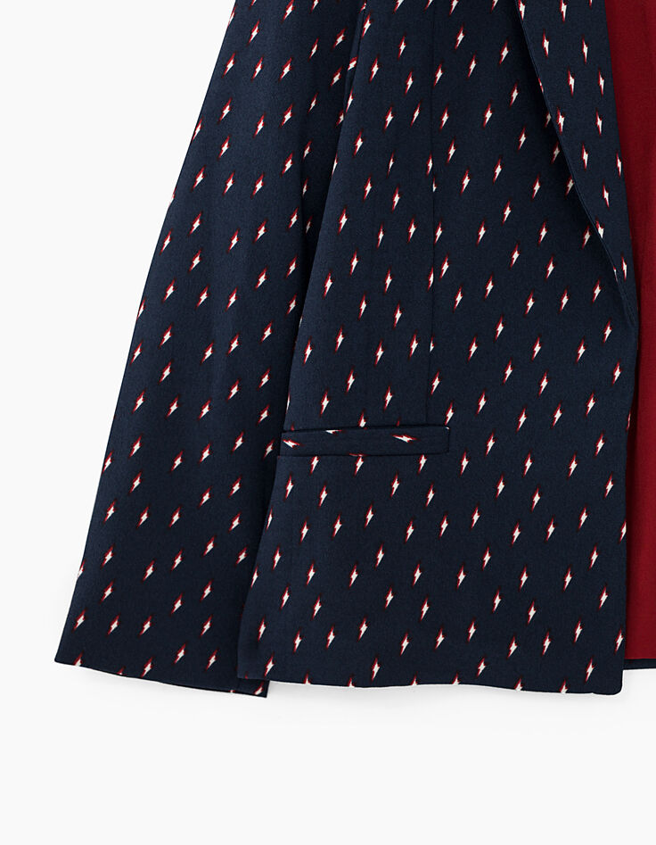 Veste de costume fluide navy imprimé éclairs fille-3